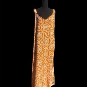MSK Orange and White Patterned Maxi Dress
